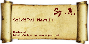 Szlávi Martin névjegykártya